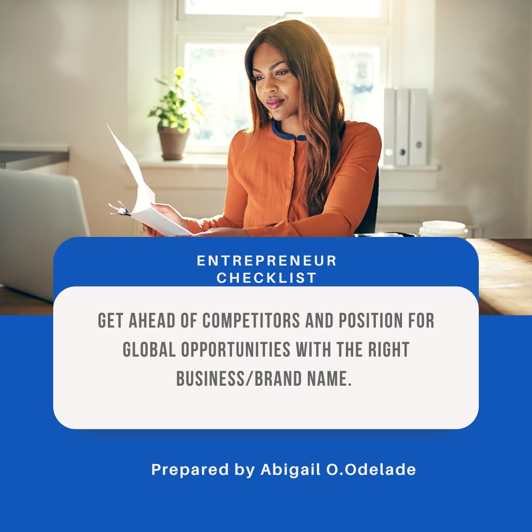 The Entrepreneur's Business Name Checklist